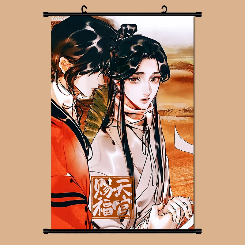 Heaven Official\'s Blessing Tian Guan Ci Fu Xie Lian Hua poster Fabric Wall Scroll Home Decor Anime Poster 20*30cm Gifts Cosplay