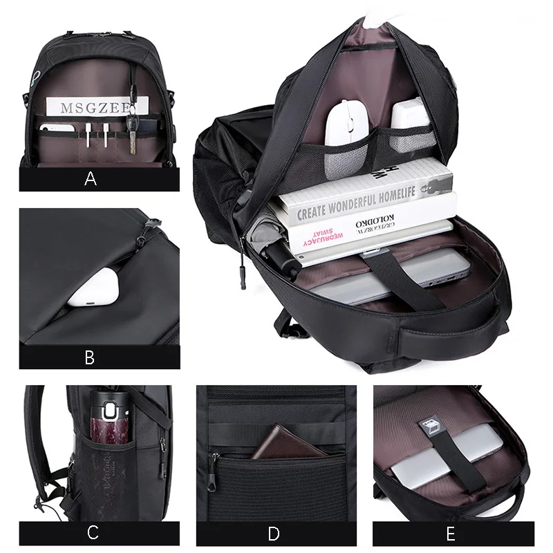 2026 حقيبة كمبيوتر رجالية عصرية للأعمال والسفر سماعة الرأس جاك فيلم حقيبة الظهر الأعمال التنقل الترفيه حقيبة ظهر الطالب #6