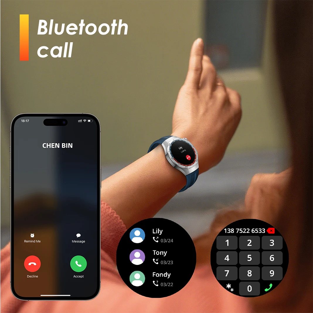 Pinteek envío gratis SmartWatch para hombre Bluetooth Call SmartWatch reloj de bricolaje Caras Impermeable AM34 Pulsera inteligente