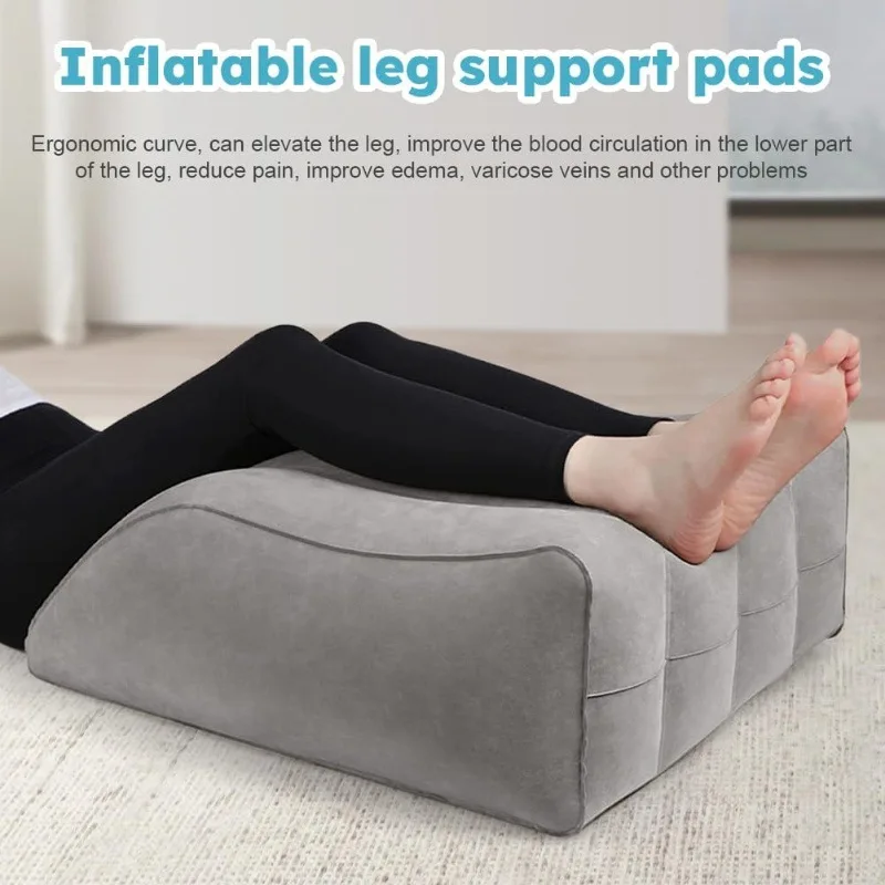 Inflatable Leg Elevation Pillow, Portable Wedge Pillow For Leg Swelling, Improve Blood Circulation & Reduce Edema