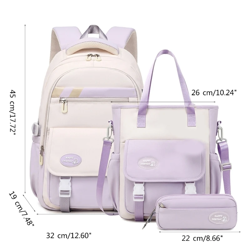 Mochila capacidade bolsa ombro bolsa lápis conjunto para menina