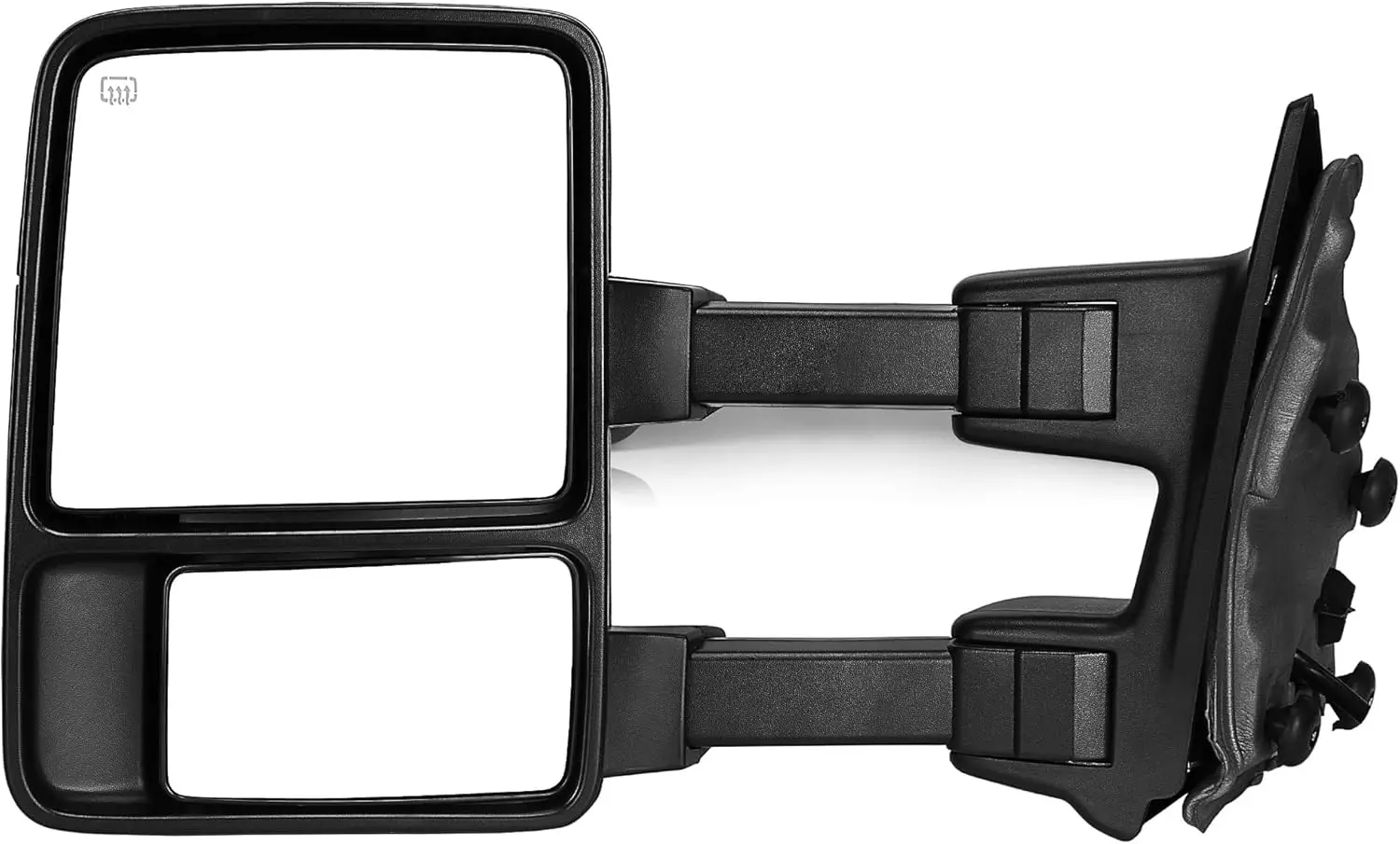 Towing for 2008-2016 Ford Super Duty, Power Heated, Telescoping, Turn Signal Light, Black Left Driver Side Towing Mirror
