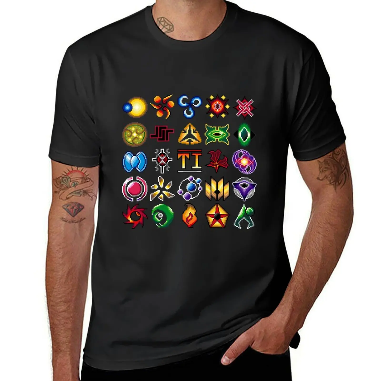 Twilight Imperium Faction Pixel Art arranged in a Square T-Shirt vintage vintage clothes hippie clothes Short sleeve tee men