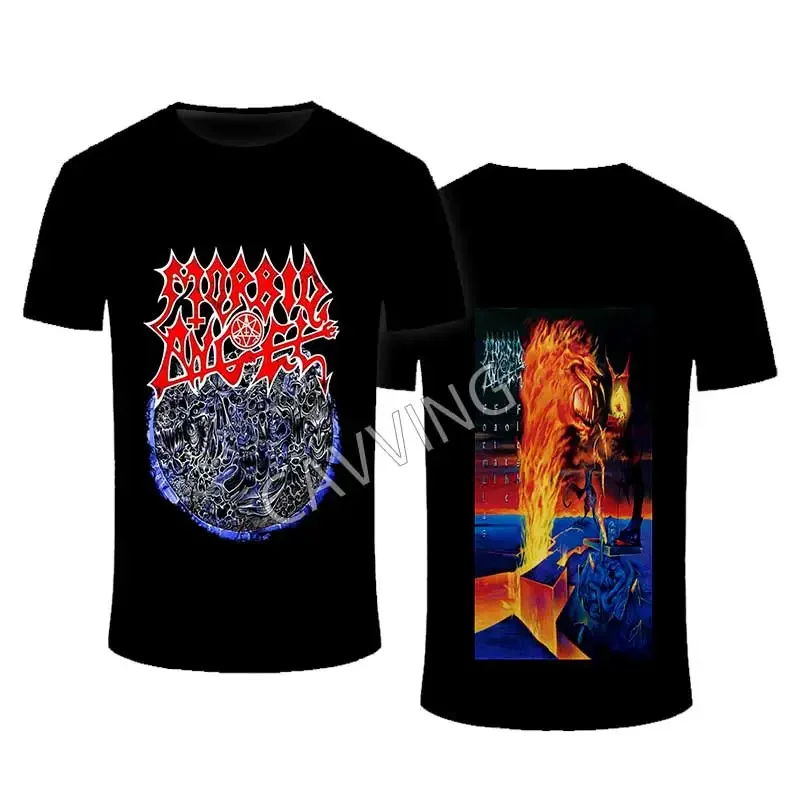 

New Fashion Double Sides Morbid Angel Streetwear Gothic Top Harajuku Cotton Unisex T-shirts CC2