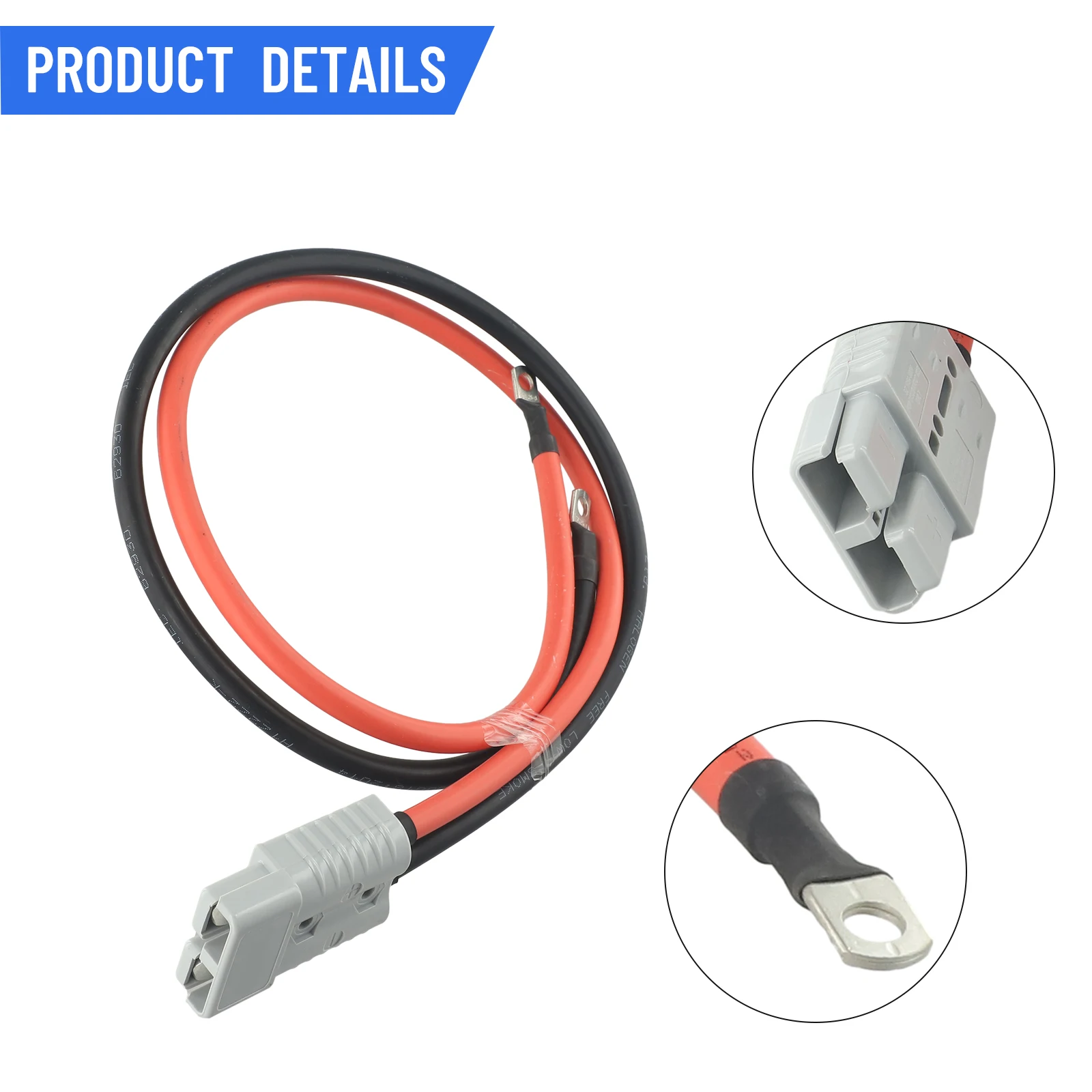 175A 4AWG Battery Link Cable 1m with M8 Ring Terminals and Silver-Plated Contacts for High-Temperature Automotive Wiring