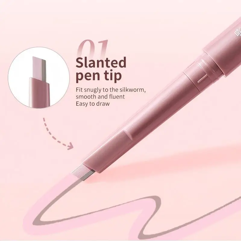 Life Girls Double-Color Silkworm Pen with Brush Silky Texture Waterproof Long-Lasting 3D Eye Makeup High-Shine Eyeshadow Eyeline