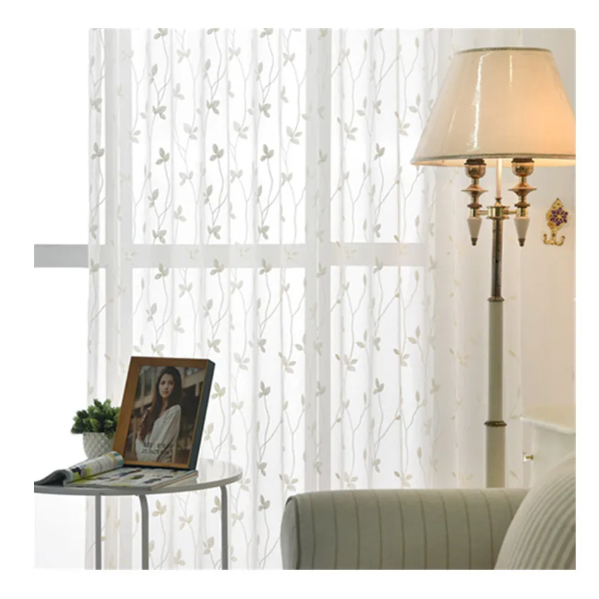 

Dream curtain yarn cotton thread embroidery window gauze finished white window gauze can be customized window curtain