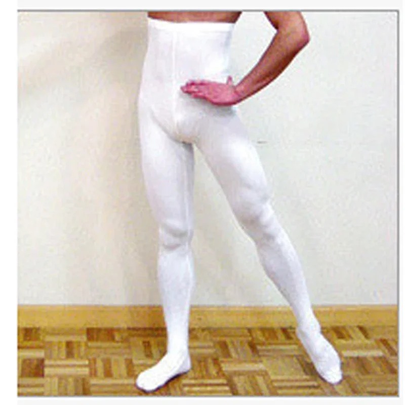 

Fashion Great Elasticity White Soft Ballet Tights For Men Boy,Dance Footed Balet Spandex Leggings Retail Wholesale