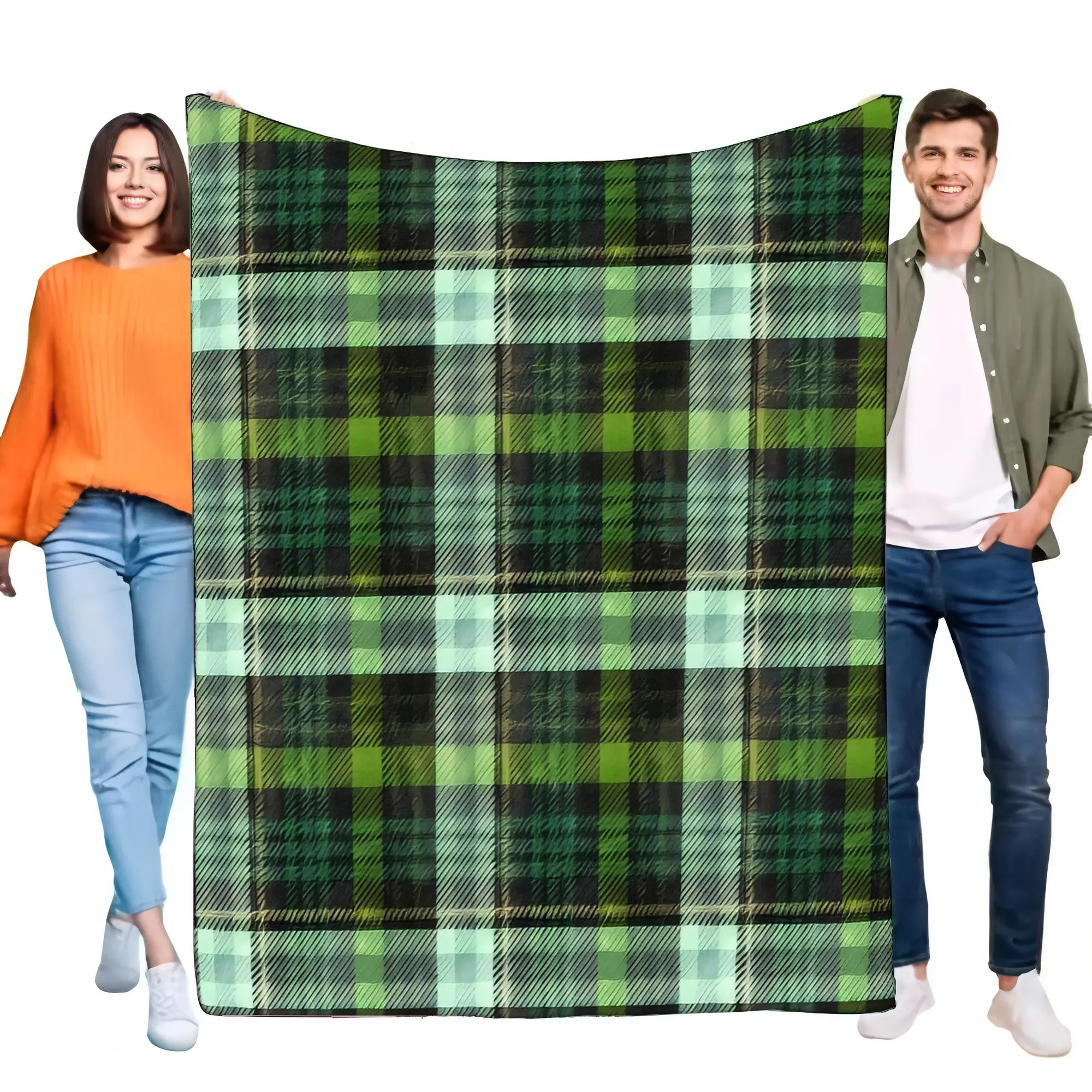 Fleecedecke mit Karomuster, weicher, leichter Überwurf für die Heimdekoration, gemütliche Sofabettdecke, perfekt zum Verschenken, warm und stilvoll