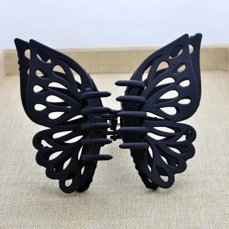 Large Butterfly Claw Clips Black Acrylic High-end Resin Hair Claw Simple Style Fashion All-match Shark Clip Hair Accessories