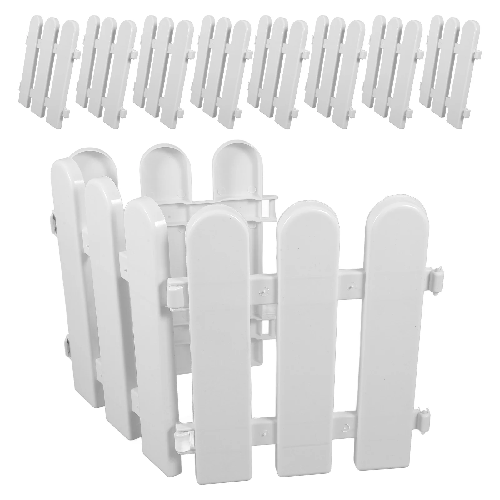 

10Pcs Plastic Fence Clean Design Fake Fence for Christmas Garden Boundary Yard Lawn Warm Atmosphere Decorative Setup