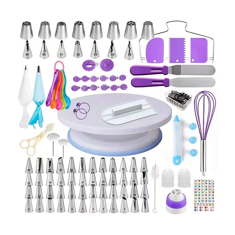 

Силиконовый многоразовый антипригарный набор для украшения торта из нержавеющей стали, форма для выпечки и инструменты с сумкой для десерта