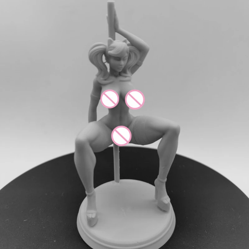 Resin Figures Girl Dancing Pole 1/24 Scale 75mm Vertical Height Assemble Miniatures Model Kit Unassembled and Unpainted Toys