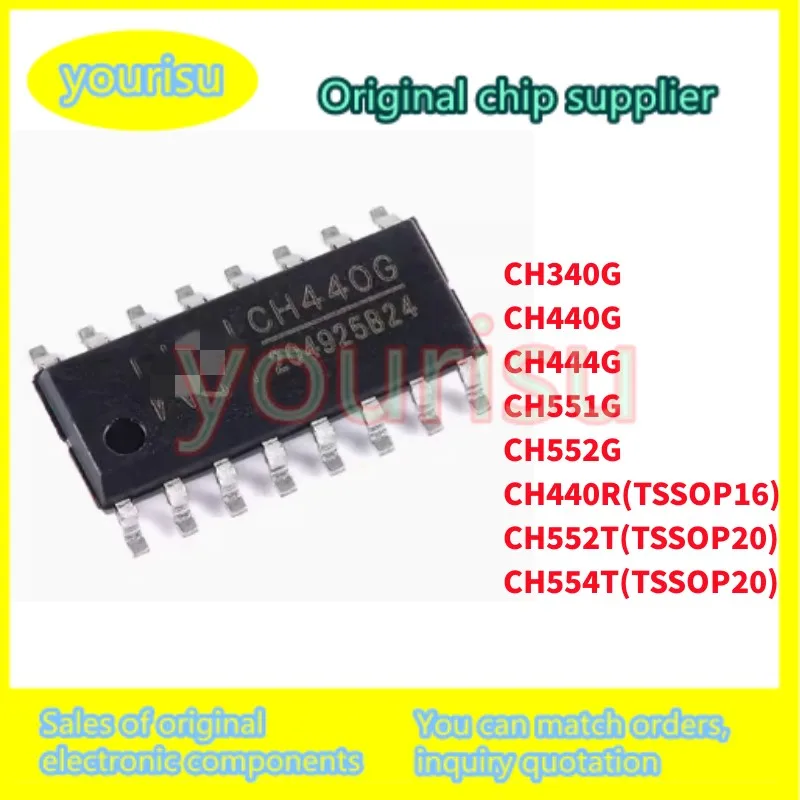 1Pcs/Lot CH340G CH440G CH444G CH551G CH552G CH440R CH552T CH554T USB to Serial Chip IC