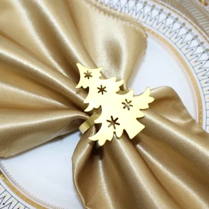 خاتم منديل معدني لحفلة عيد الميلاد ، منديل ذهبي ، خاتم Serviette ، هدية زفاف ، زخرفة طاولة طعام ، شجرة عيد الميلاد ، 12 قطعة أعلى 10 مبيعات حامل منديل عيد الميلاد - No3