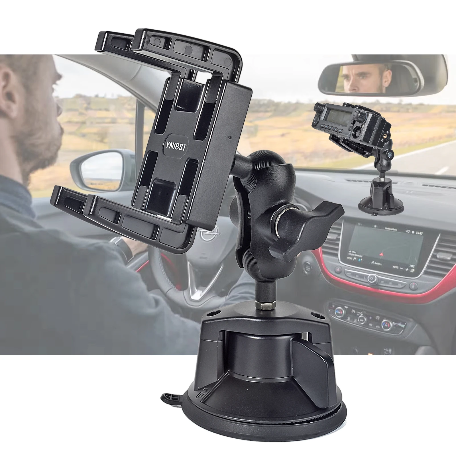 

Car Mount Dashboard & Windshield Suction Cup Holder for Icom IC-2730A TYT TH-9800D Anytone AT-588UV Transceiver Control Heads