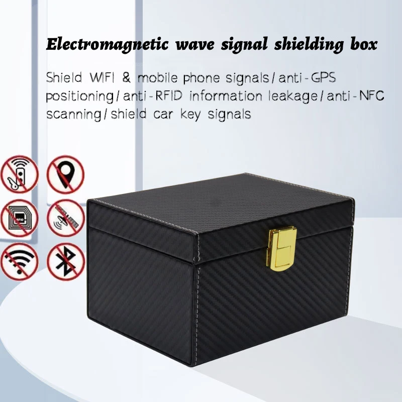 Anti-theft Radiation-proof Safety Auto Storage Container Car Key Blocker Box Bank Card Phone RFID Signal Protector Shielding Box