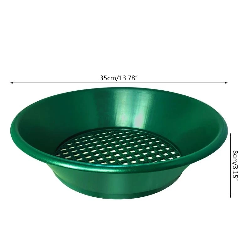  14Inch Gold Pan Sieve Sand Basin Sand Sifting Pan Mesh Classifier Detecting Tool Mesh Secreen for Sand and Beach Metalac