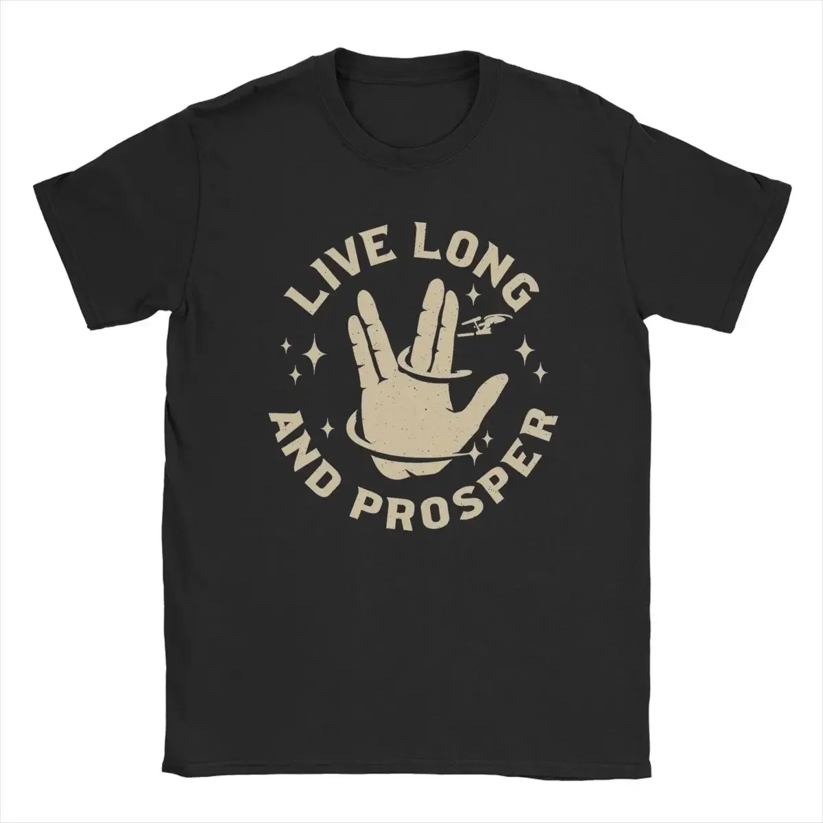 Men Stars Treks Live Long And Prosper Cosmic T Shirt Cotton Tops Funny Short Sleeve Round Neck Tees Birthday Gift T-Shirts