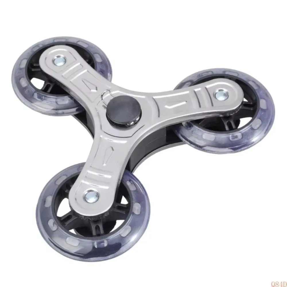 Durable Metal Frame Plastic Wheels Multi-Purpose Plastic Stair Climbing Wheels Triangle Pu Furniture casters Foldable Cart