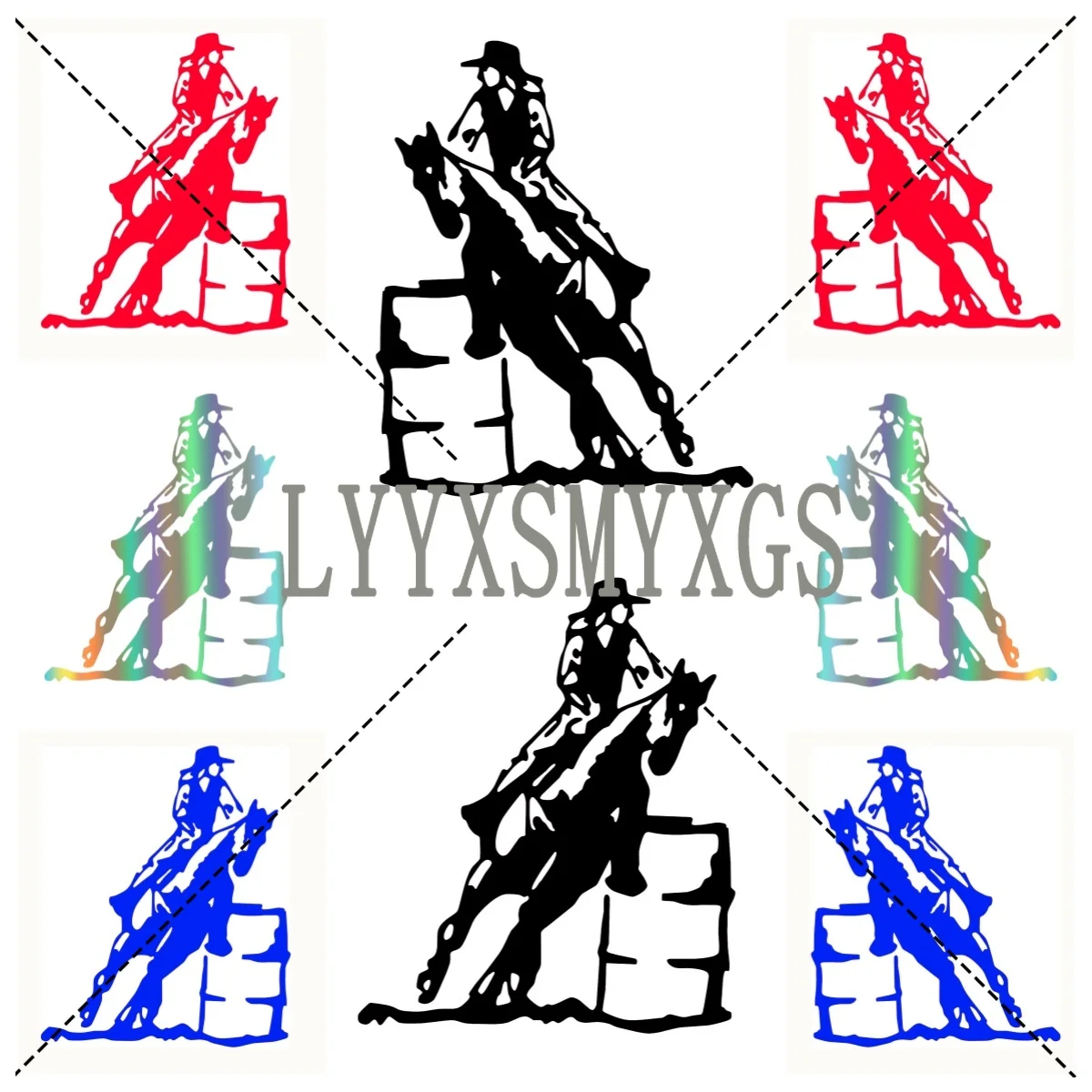 

Personality Self-adhesive Horse Barrel Racing Car Sticker Automotive Rear Window and Bumper Waterproof Vinyl Decal Decorative