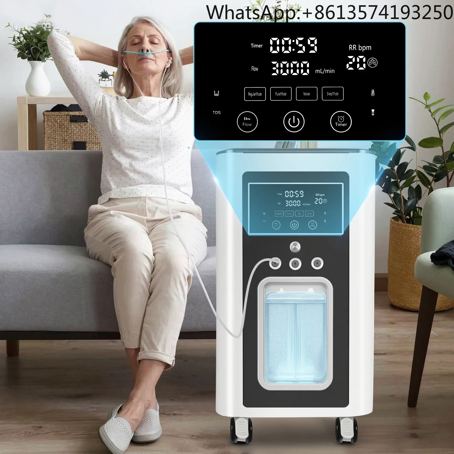 

For Aluminum Alloy Casing Intelligent 1500ml Adjustable Hydrogen Oxygen Generator Hydrogen Inhalation Machine for Spa, Wellness