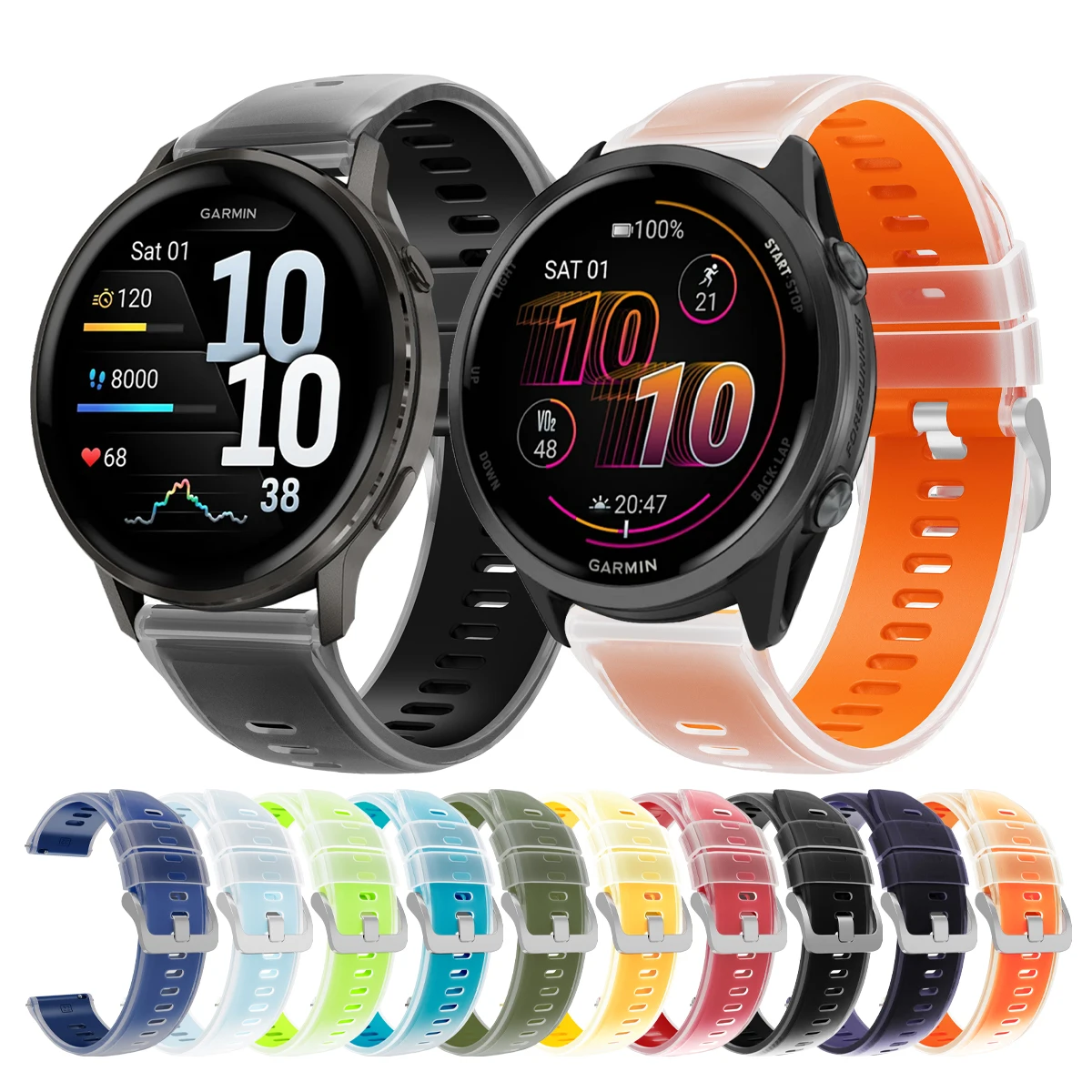 22mm Silicone Strap For Garmin Forerunner 570 47mm 265 255 265 Music Sport Wristband Replace Bracelet For Garmin Venu 2 3 4 45mm