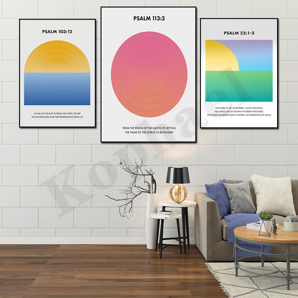 Abstract Psalm Bible Verse Faith Spiritual Aesthetic Faith Self Care Spiritual Affirmation Gradient Poster