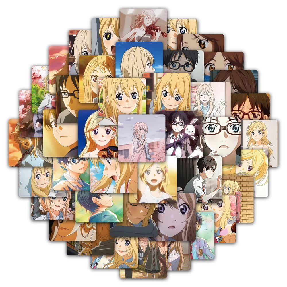 10/30/59pcs Miyazono Kaori Uw Lie In April Stickers Arima Kousei Anime Sticker Scrapbooking Laptop bagage Telefoon Cartoon Decal