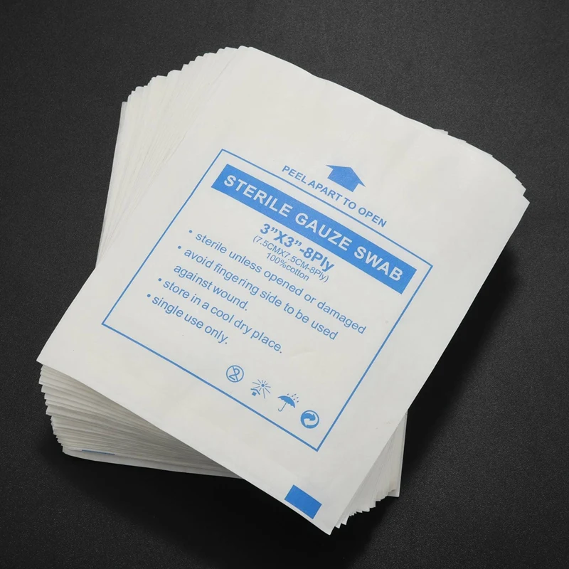 Top Deals 60 Piece Gauze Pad Cotton First Aid Waterproof Wound Dressing Sterile Gauze Pad Wound Care