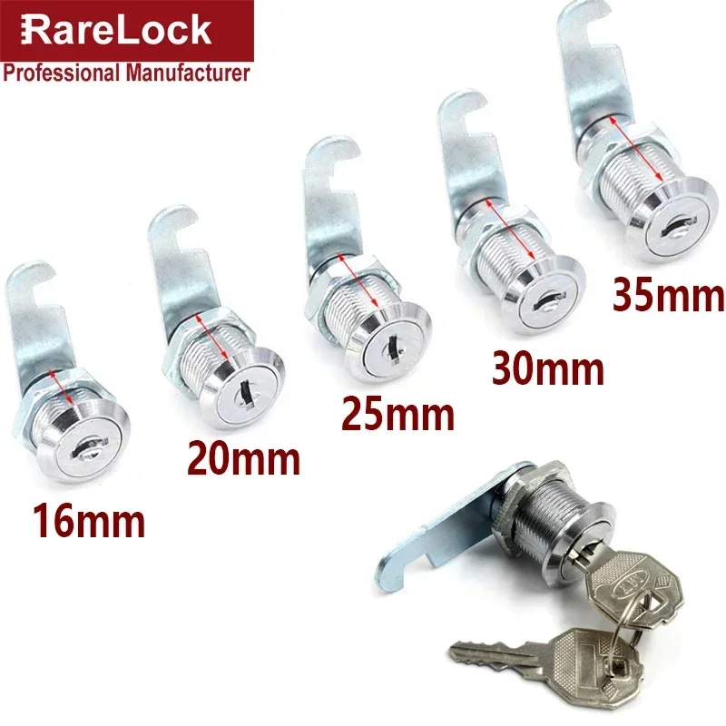 Cam Lock with Metal Key for Door Mailbox Cabinet Tool Box GYM Locker Furniture Drawer Hardware Rarelock HJ01 G1