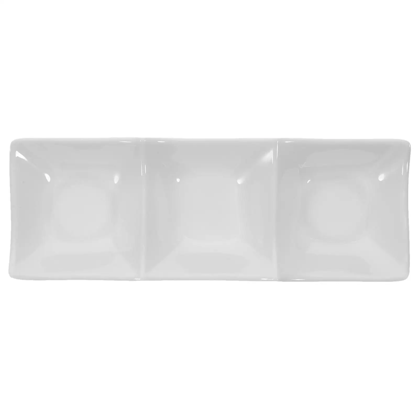 

Three-in-one Bowl Dipping Plate Sauce Serving Tray Dish Plates Compartment Condiment Relish Ketchup