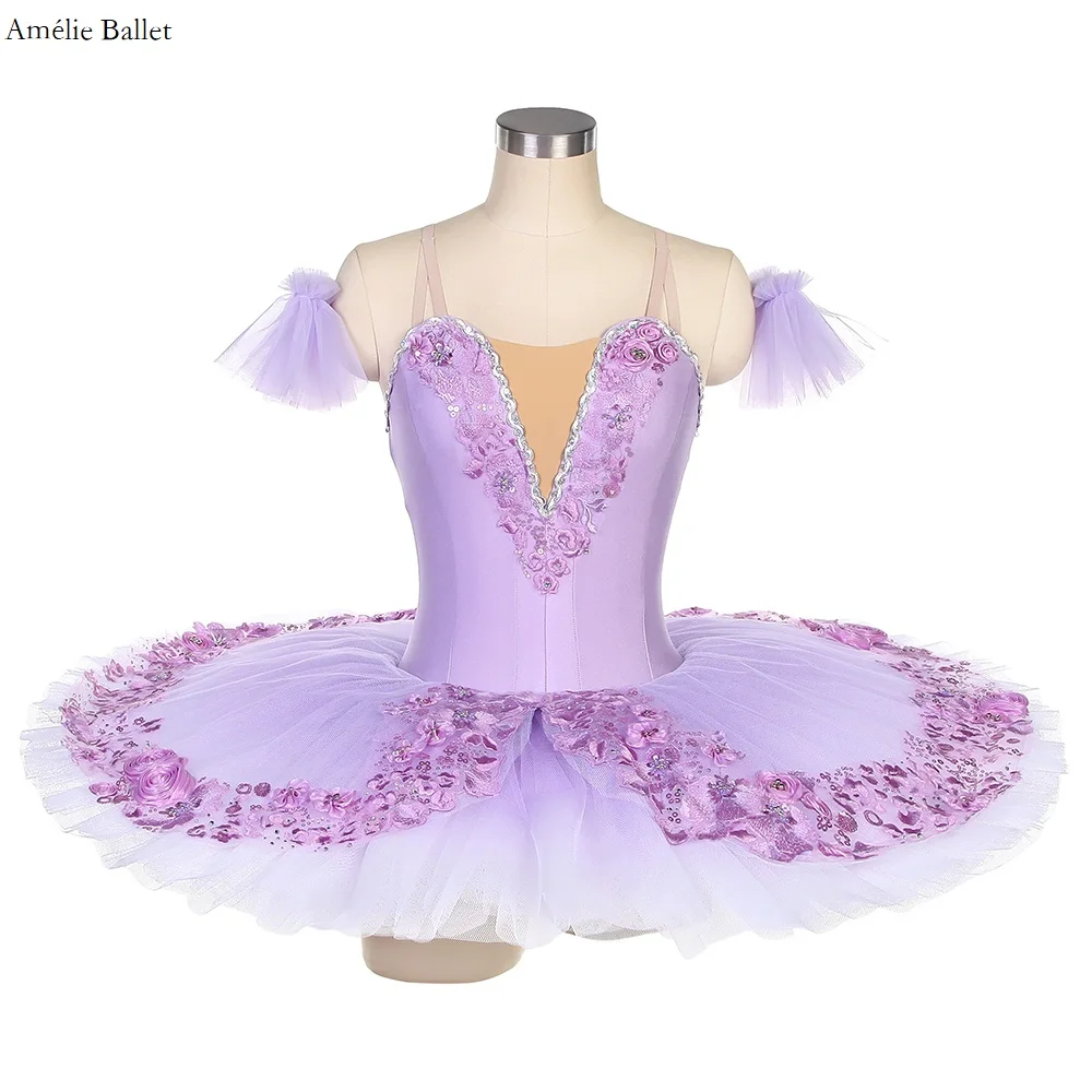 

BLL510 Purple Spandex Bodice with Ombre Purple Pancake Tutu Girls & Women Pre-professional Ballet Tutu Stage Performance Costume