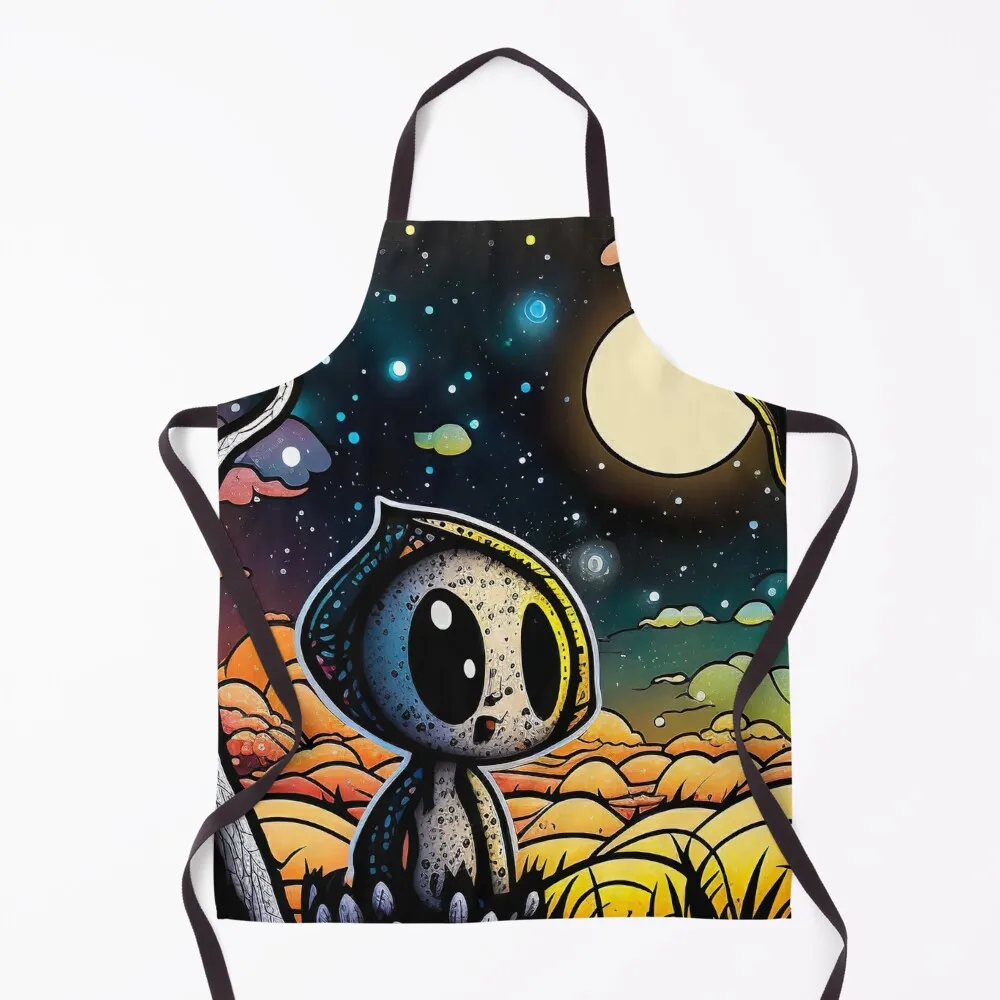 

Cute and Fun Alien Themed Stickers Apron Things For Home And Kitchen Dress Apron