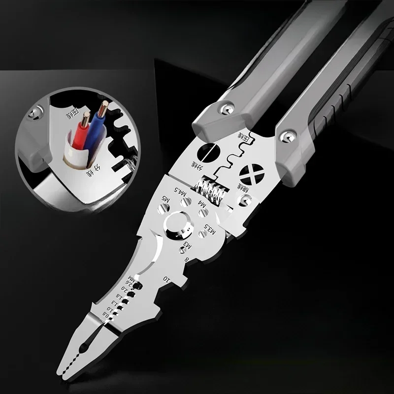 

Multi functional 28 in one split wire winding and stripping pliers, specialized tool for electricians to press and break wires