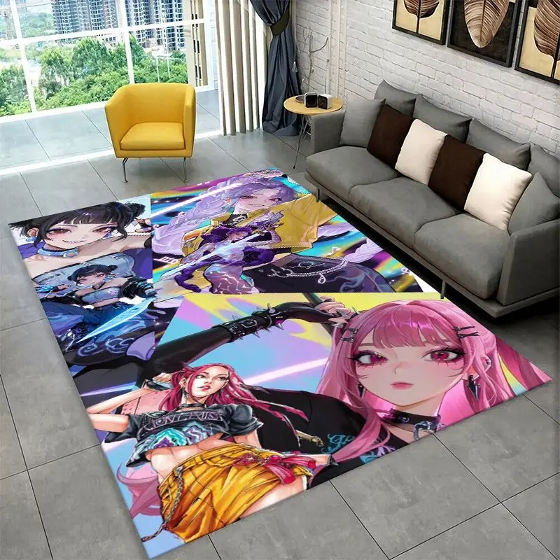 KPop D-Demon H-Hunters S-Saja Cartoon Non-Slip Area Rug for Living Room Bedroom Playroom,Carpet Floor Mat for Home Decor Holiday