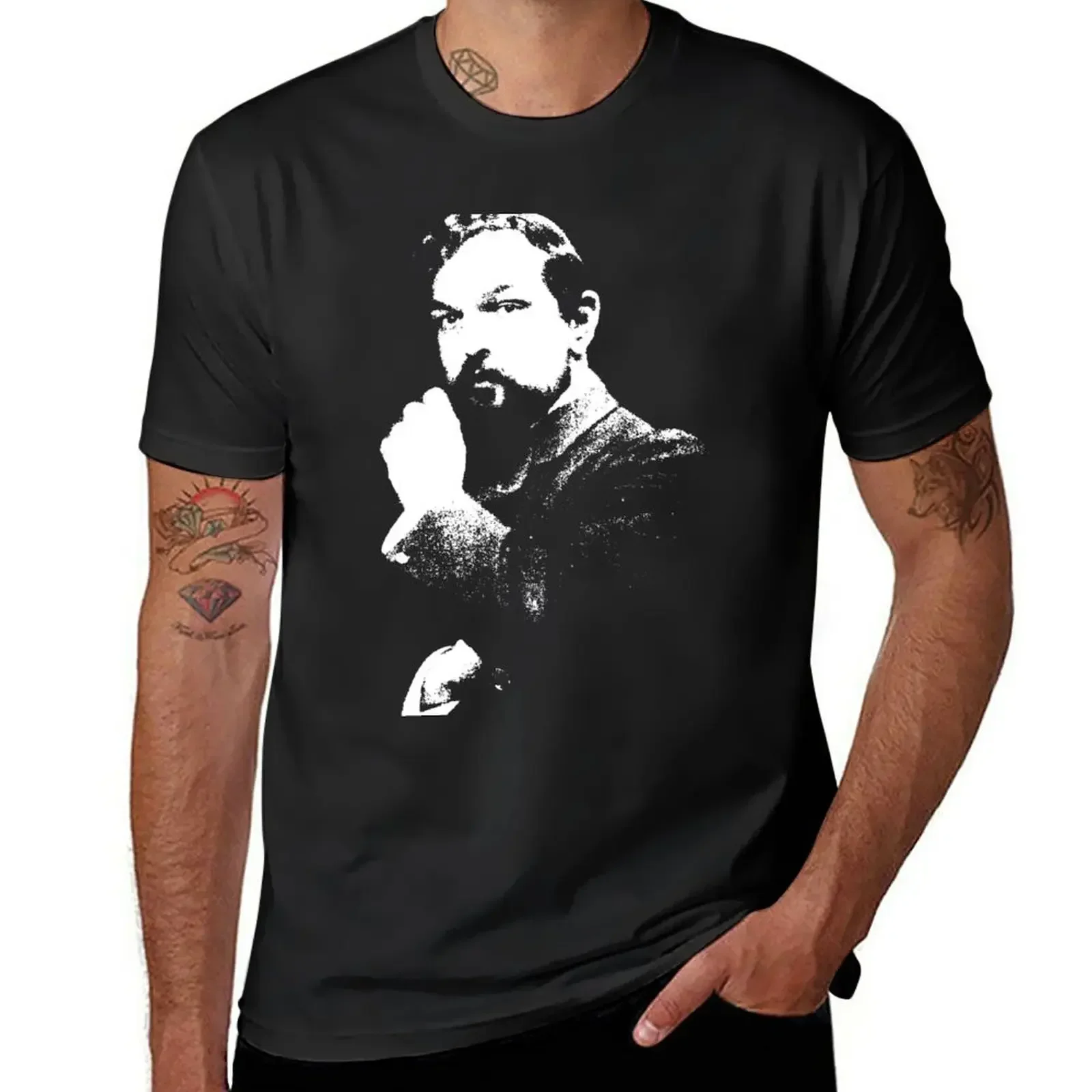 Summer New graphics quick drying mens white t shirts Claude Debussy Portrait T-Shirt summer clothes  men clothing  streetwear