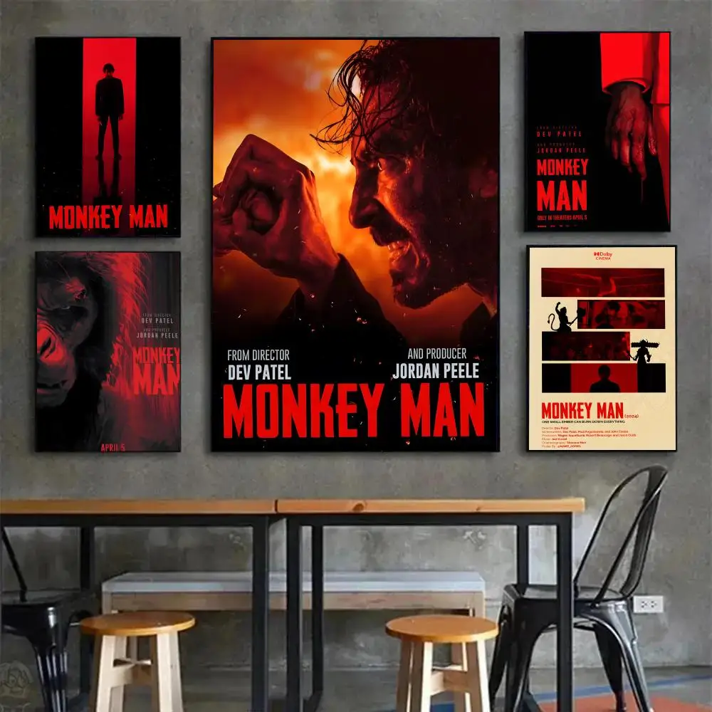 M-Monkey M-Man Thrilling Action Movie Poster Poster Painting Wall Art Mural for Living Room Home Decor and Gifts