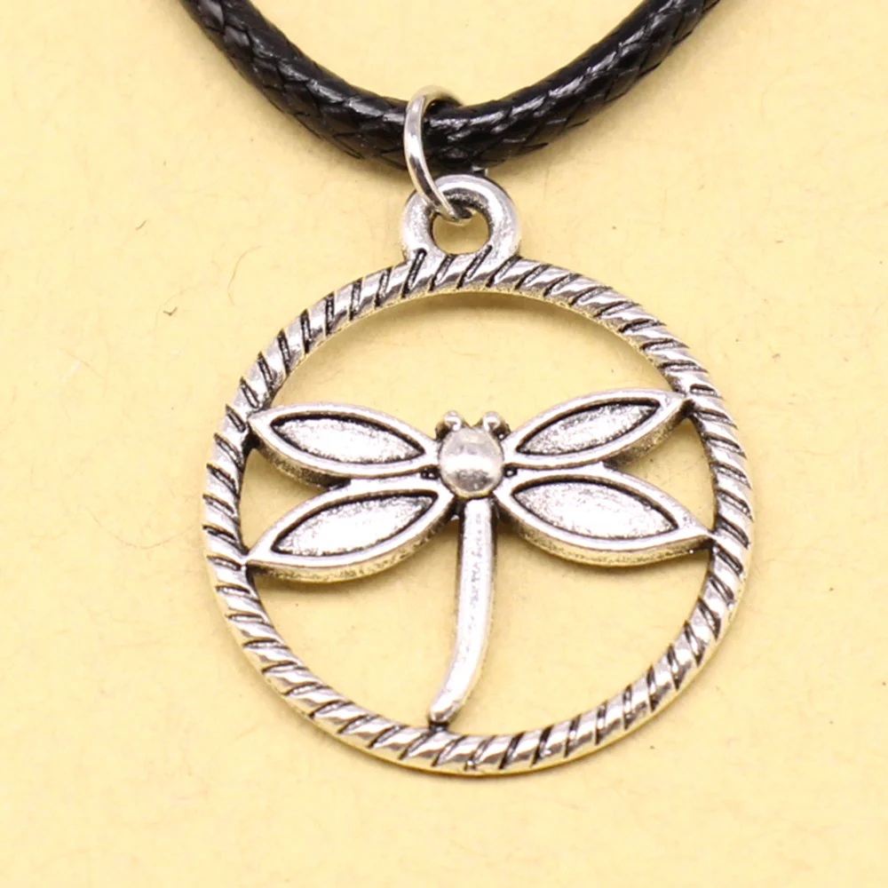 1 Piece Circle Dragonflies Necklace For Girls Women Jewelry 20x23mm