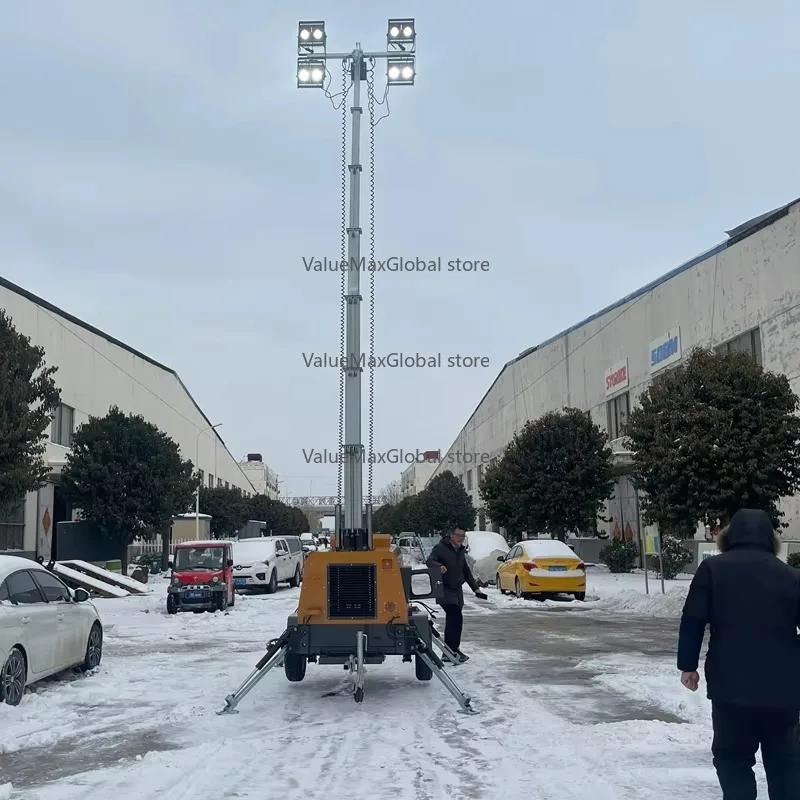 Factory Mobile Light Tower Outdoor LED  Powered Supplied Portable Trailer Mounted Lighthouse Light Tower for Sale