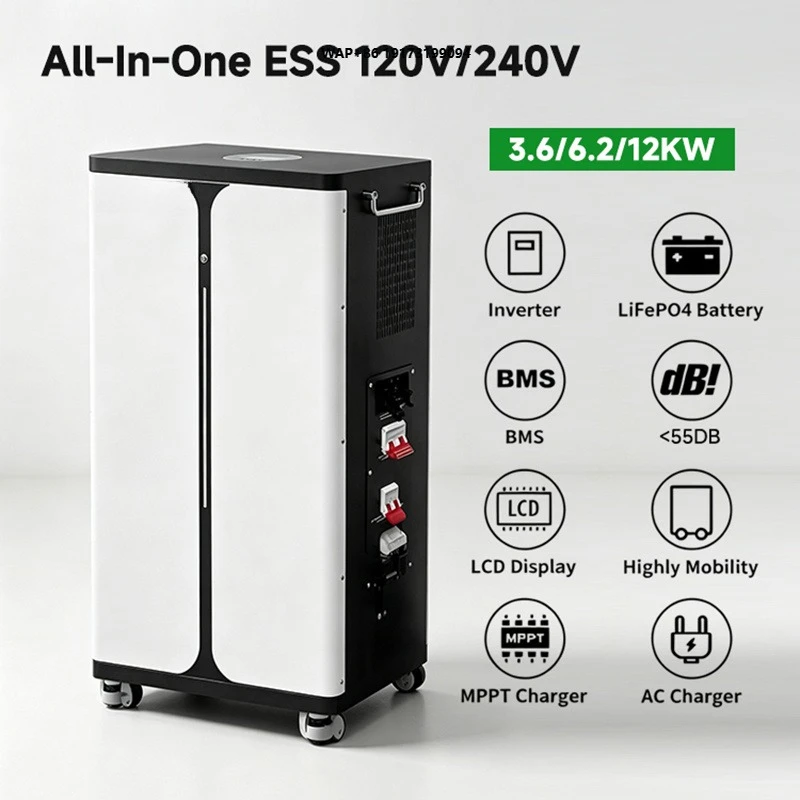 7.5 10 16kWh  All-in-One Portable Power Station LiFePO4 Battery Pure Sine Wave Split Phase 120V/240V for Home Backup & Outdoor