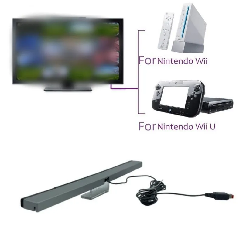 Wired Infrared Ray Sensor Bar para Nintendo Wii U, Substituição Game Console, Barras de Sensor de Movimento, 20cm, 1Pc