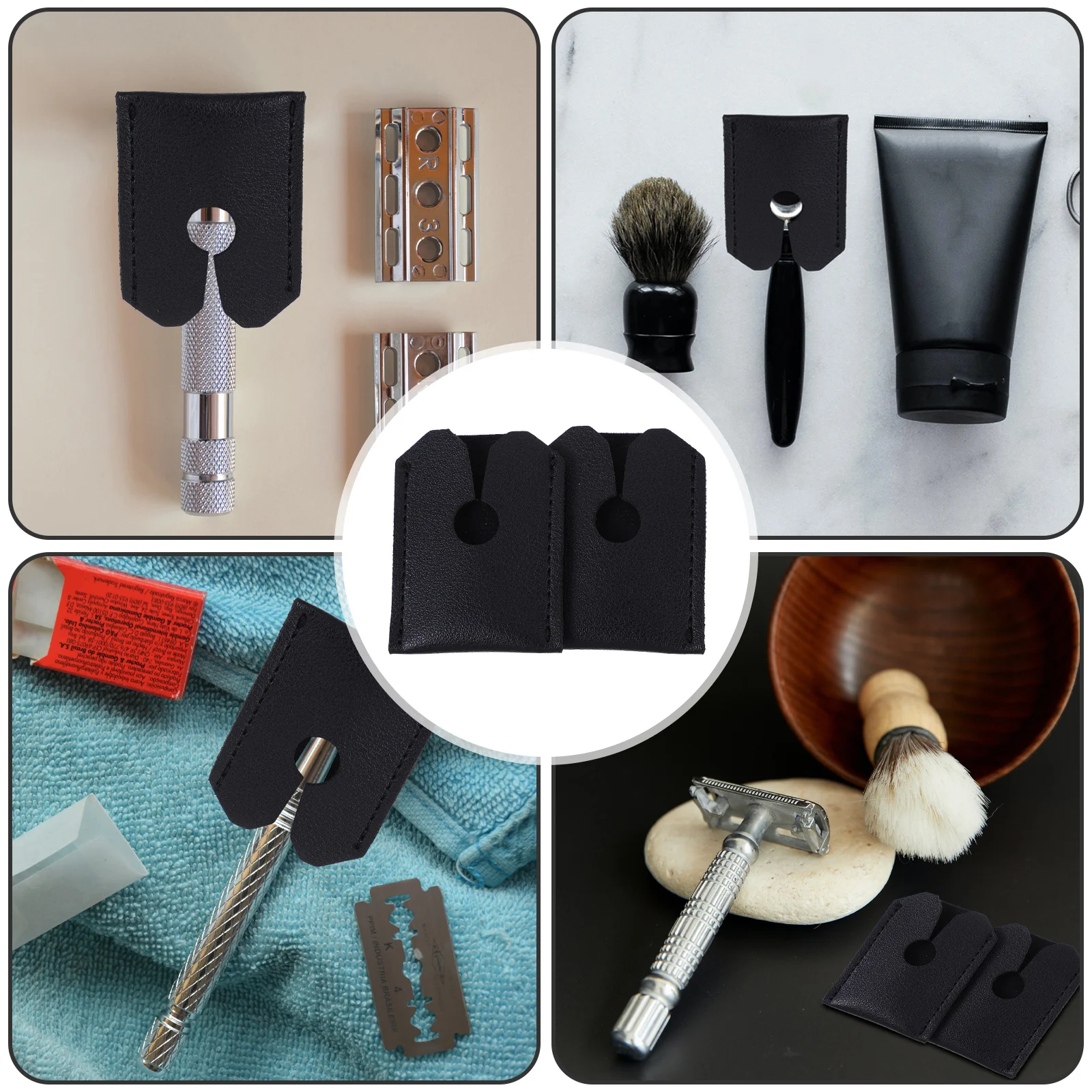 Housse de protection pour tête de rasoir, 2 pièces, manchon de protection pour rasoir manuel, mallette de rangement de voyage, housse de protection pour rasoir
