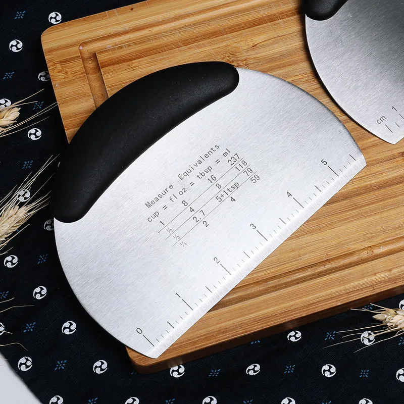 Multi-Purpose Stainless Steel Dough Scraper/Chopper with Measurement
