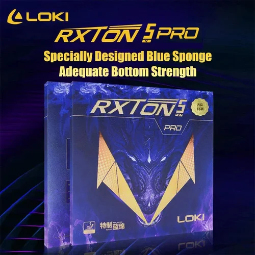 Imagen 1 del producto LOKI RXTON 5 PRO goma para tenis de mesa, espinillas adhesivas, goma de Ping Pong con esponja azul especial para ataque y arco rápidos en la frente