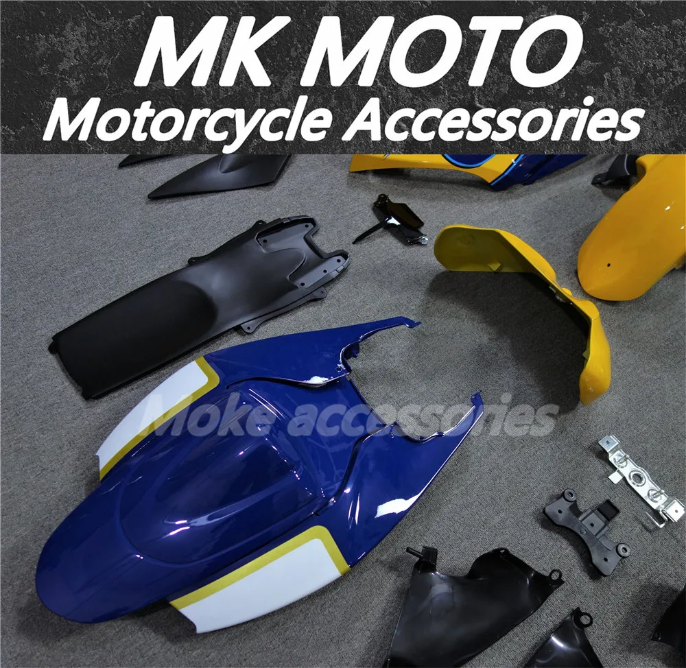 Kit fairing sepeda motor cocok untuk gsxr600/750 2006-2007 Set Bodywork kualitas tinggi injeksi ABS baru kuning biru Corona