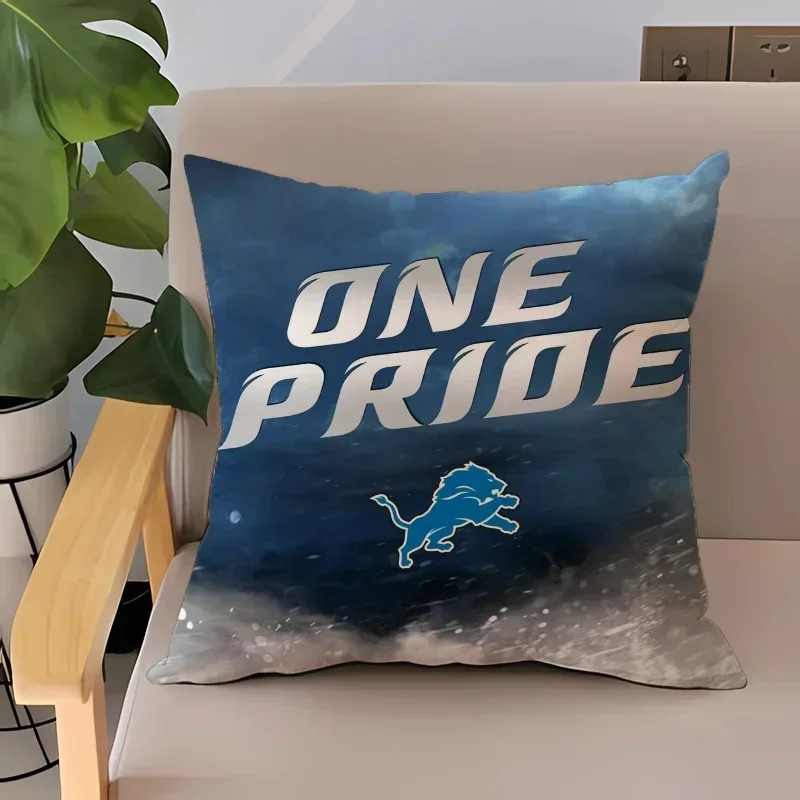 Fronhas decorativas 40x40 almofadas para sala de estar detroit lions capas de almofada decorativa sofá capa de almofada curta cama de pelúcia
