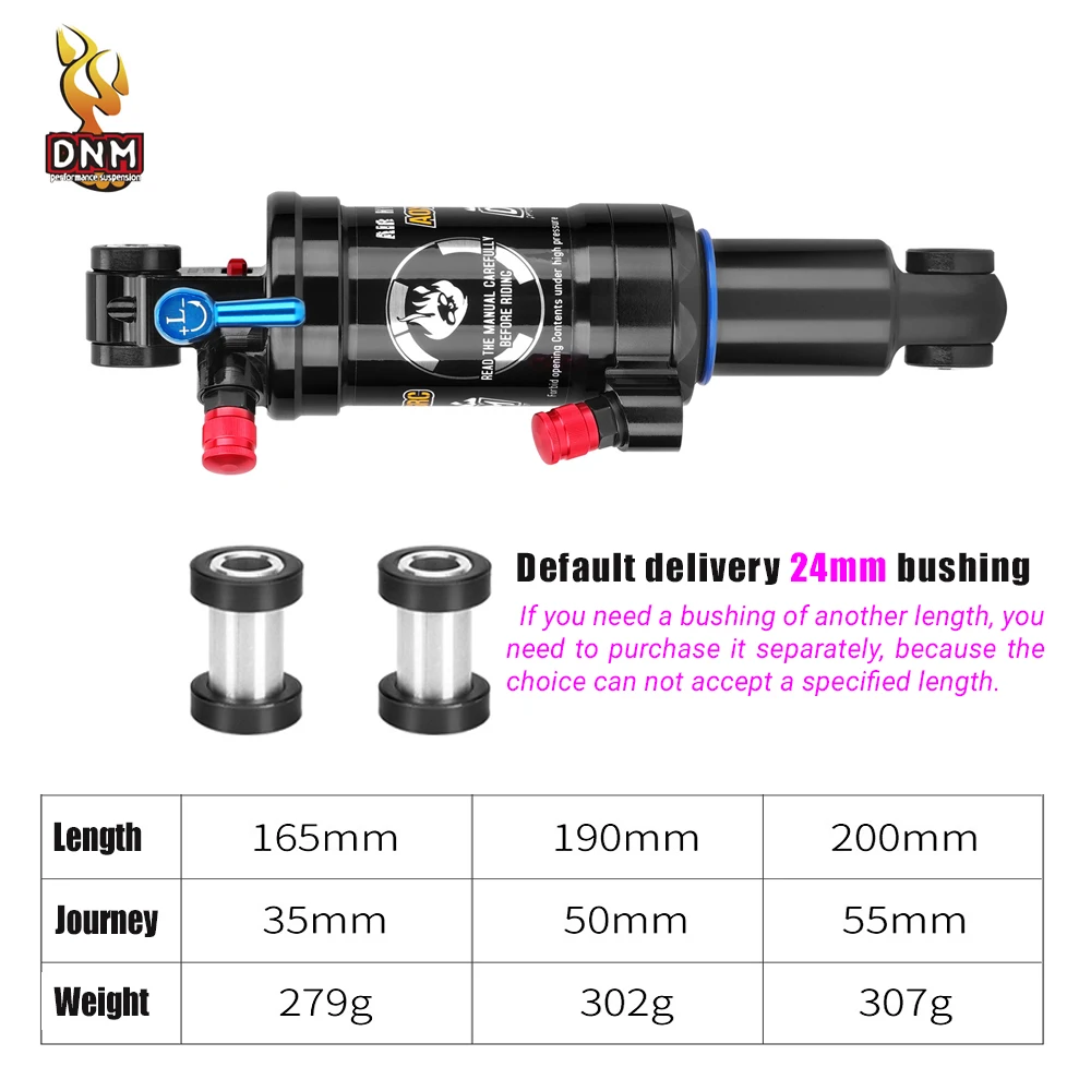 DNM AOY-36RC Mountain Downhill Bike Coil Rear Shock 165mm 190mm 200mm  MTB Bicycle Damping with Lockout Shock Absorber