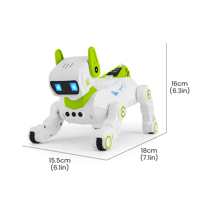 Robot Puppy Dog Smart Robots 2.4G 4Wd Remote Control Stunt Mechanical Dog with Light and Sound Spray Dual Control Electric Toys