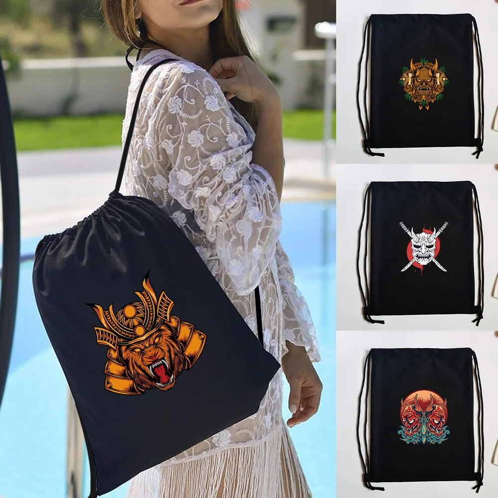 Drawstring Backpack Cartoon Fashion Print Drawstrings Bag Monster Print Storage Bags Teenager Casual Backpack Kids Bookbag Gift